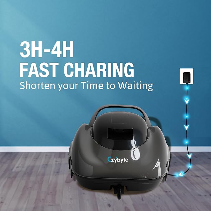 Robotic Pool Cleaner, Cordless Pool Vacuum with 18.5 GPM Powerful Suction,120-Min Runtime, Self-Parking, Pool Vacuum for Above-Ground & Flat Pools to 860 sq.ft，Gray