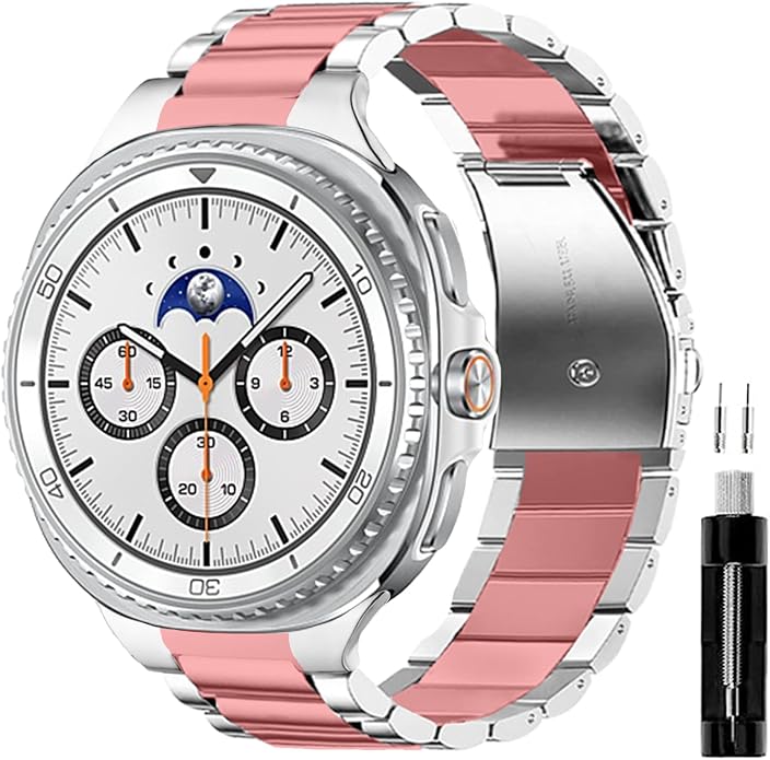 GOLDTOLUCK No Gap Stainless Steel Band Compatible with Samsung Galaxy Watch 8 7 6 5 4 Classic FE Pro Ultra 40mm 44mm 46mm 43mm 47mm 45mm 42mm Replacement Men Women Milanese Metal Elegant Casual