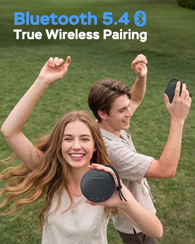35W (peak) Monster Bluetooth Speaker, IPX8 Shower Speaker Waterproof, Bluetooth 5.4 with Loud HD Sound and Robust Bass, Extra Long Playtime Punchy, for Home, Beaches Portable Wireless Outdoor Speakers