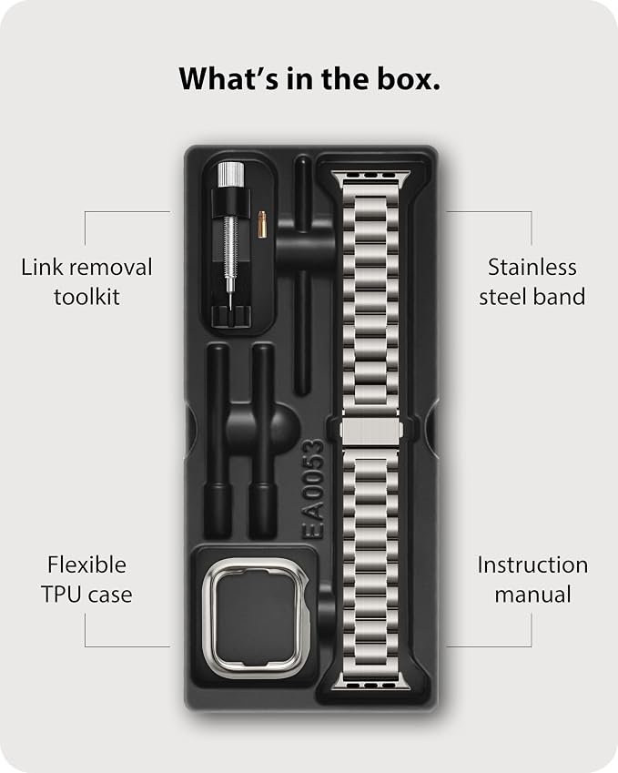 Fullmosa Metal Band Compatible with Apple Watch Bands 45mm 44mm 42mm, iWatch Band with Case for Apple Watch Series 9 8 7 6 5 4 3 2 1 SE3/2/1, Starlight