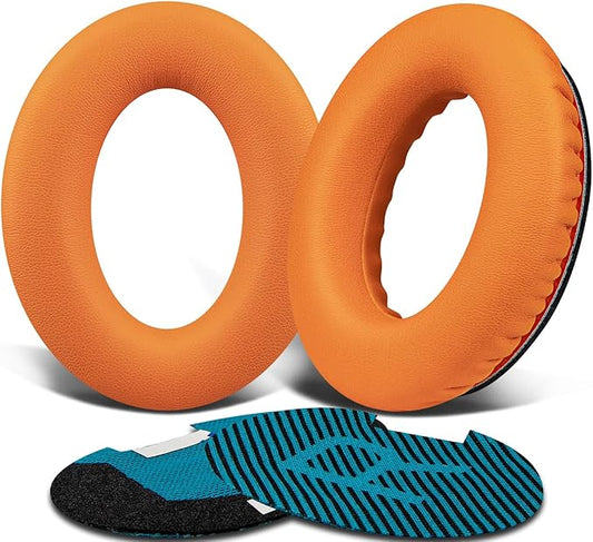 SoloWIT Protein Leather Earpads Cushions for Bose Headphones, Replacement Ear Pads for Bose QuietComfort 15 QC15 QC25 QC2 QC35/Ae2 Ae2i Ae2w/SoundTrue & SoundLink Around-Ear Series - Orange