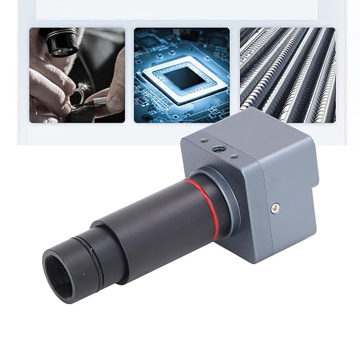 USB Microscope Camera, 4K 8MP Digital Electronic Eyepiece with 0.5X Zoom Lens for Industrial and Hobbyist Use Aluminum Alloy