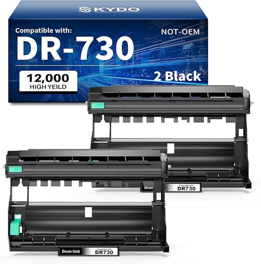 Skydo Compatible DR730 Drum Unit Replacement for Brother DR-730 DR 730 to Use with MFC-L2750DW HL-L2395DW HL-MFC-L2710DW L2370DW HL-L2350DW HL-L2390DW DCP-L2550DW Printer (2 Pack, NOT Toner)