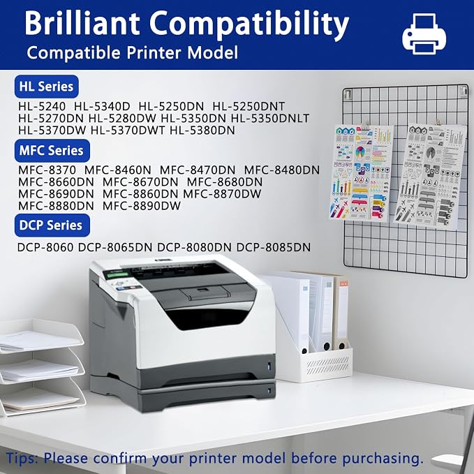 TN620 Compatible TN-620 Black High Yield Toner Cartridge Replacement for Brother TN-620 HL-5240 HL-5250DN MFC-8370 MFC-8460N DCP-8060 Toner (2 Pack)