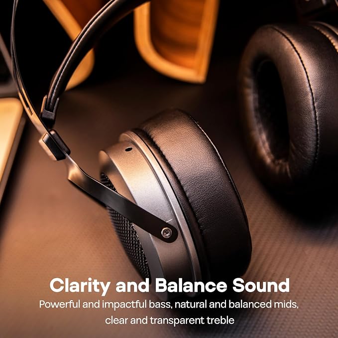 Linsoul Kiwi Ears Altruva Over Ear Headphone, Hi-Fi 50mm Dynamic Driver Monitoring Headphones, Wired Gaming Headset, Open-Back Stereo Headphones for Studio Engineer Audiophile Gaming (BlackGrey)