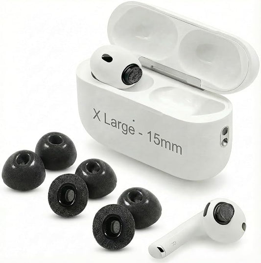 Dekoni Audio Memory Foam Ear Tips for Airpods Pro 3, 3 Pack | Ear Tip Replacement Complies with Apple Airpod Pro Gen 3 | Secure Fit, Enhanced Noise Isolation, All-Day Comfort (Extra Large)