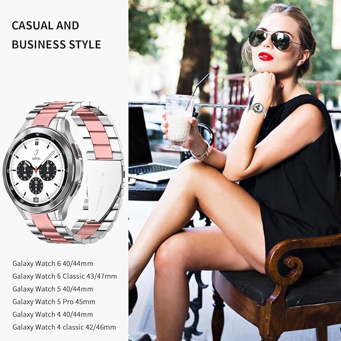 GOLDTOLUCK No Gap Stainless Steel Band Compatible with Samsung Galaxy Watch 8 7 6 5 4 Classic FE Pro Ultra 40mm 44mm 46mm 43mm 47mm 45mm 42mm Replacement Men Women Milanese Metal Elegant Casual