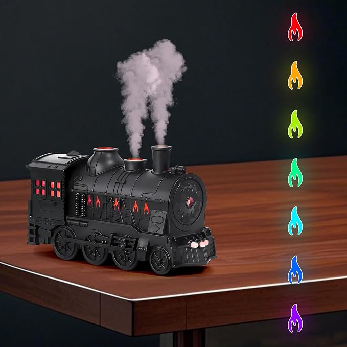 Train Humidifier Aroma Diffuser, 300ml Cool Mist Quiet Aromatherapy Diffuser for Essential Oils,Train Diffuser for Large Rooms, Bedrooms, or Desks (Multicolored)