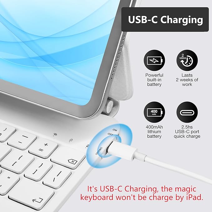InUnion Magic Keyboard for iPad Pro 11(1st/2nd/3rd/4th)&iPad Air 11 Inch (M2,2024/M3,2025) and 10.9" iPad Air 5th&4th Generation, Bluetooth Magnetic Keyboard Case with Trackpad, USB Charging, Backlit