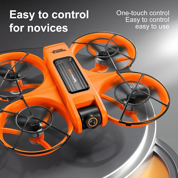 Drone With Large Screen Remote Control (4.92in) , Mini Airplane with Dual Cameras, 2 Batteries, 360° Flips, Full Propeller Guard Protection for Anti-Collision, Brushless Motor, Hovering, Quadcopter with Optical Flow Positioning, RC Helicopter for Adult...