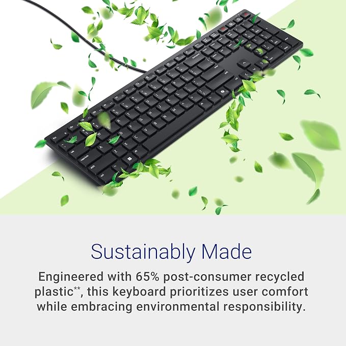 Dell KB525C Wired Collaboration Keyboard - USB-C & USB-A Versatile connectivity, 15 Programmable Shortcuts, Collaboration Keys - Zoom & Microsoft Teams, Copilot Key, Silent Keys - Black