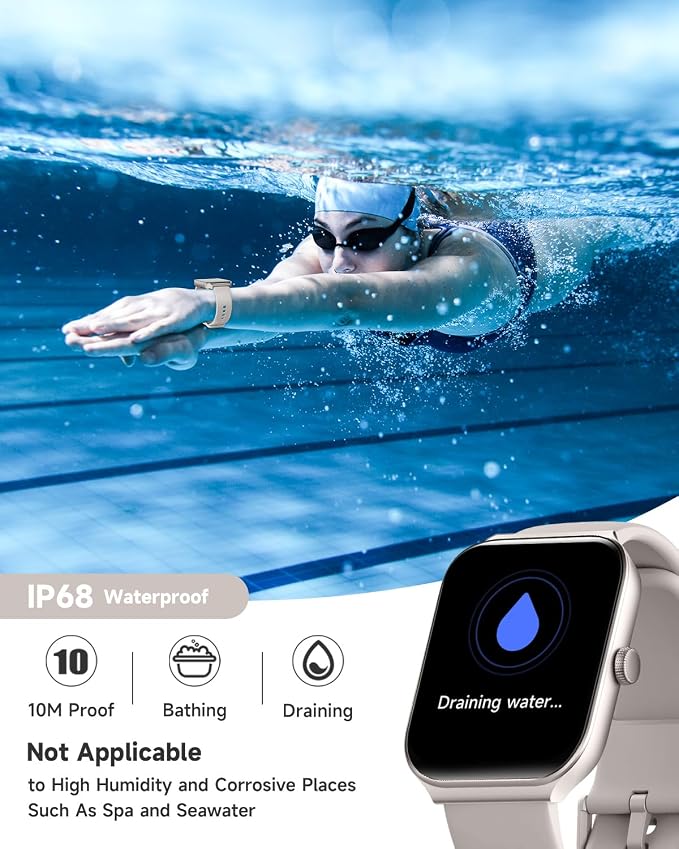 TOOBUR Smart Watch for Men Women Alexa Built-in, 1.95" Fitness Tracker with Answer/Make Calls, IP68 Waterproof/Sleep Tracker/Heart Rate/100 Sports, Fitness Watch Compatible iOS Android