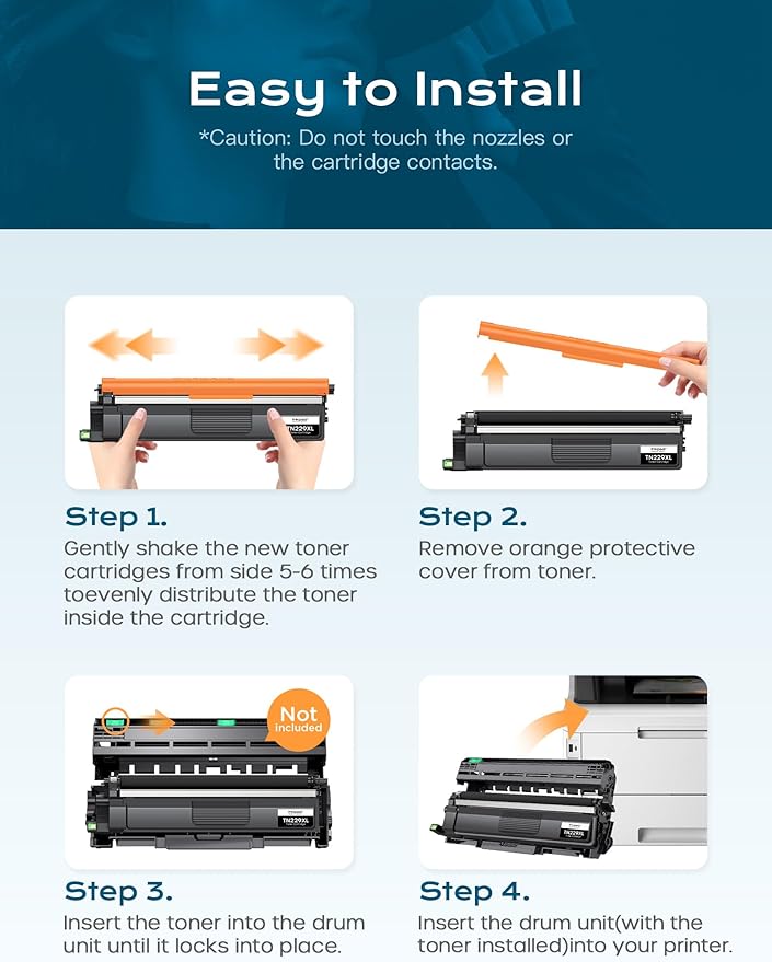 Compatible TN229XL Toner Cartridges High Yield Replacement for Brother TN229XL TN 229XL for MFC-L3780CDW MFC-L3720CDW HL-L3280CDW HL-L3220CDW HL-L3300CDW HL-L3295CDW Printers (4 Pack, B/C/M/Y)