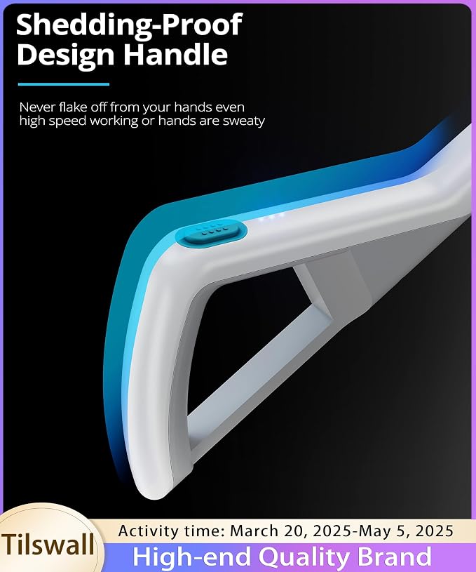 Tilswall Cordless Electric Spin Scrubber - Powered Shower & Tile Cleaning Brush with Detachable Handle, 2-Speed Modes & Extra Battery, for Bathroom Tub/Glass/Car Windows