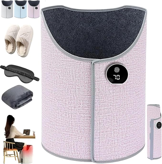 2026 New Under Desk Leg Warmer, Portable Folding Electric Heating Foot Warmer, Office Legs Warmers Under Desks, 6 Heat Levels and Timer, 5 Seconds Quick Heating, Overheat Safe Protection (Pink)