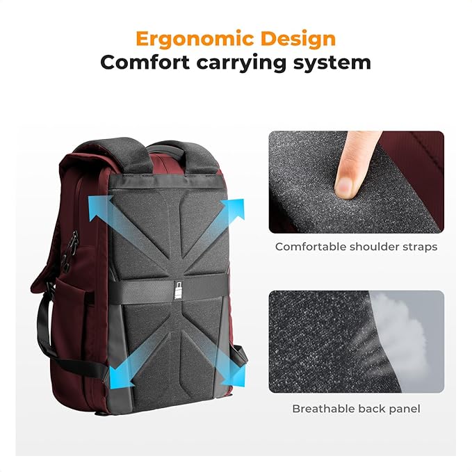 K&F CONCEPT Camera Backpack, Camera Bags for Photographers Large Capacity Camera Case with Raincover,15-15.6 Inch Laptop Compartment