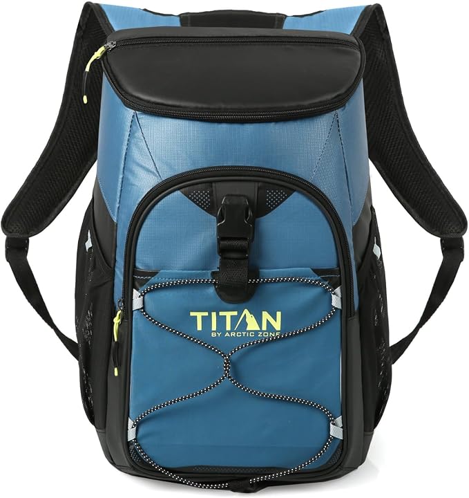 Titan by Arctic Zone Backpack Cooler, Insulated Soft Sided Bag with Leak Proof Lining and Padded Straps, for Lunch, Picnic, and Travel, 24 Can Capacity