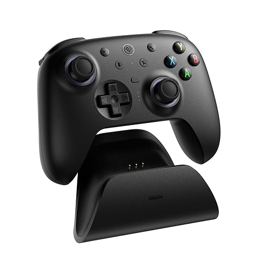 8BitDo Ultimate 2 Wireless Controller for Windows PC, Apple, Steam & Android, Gaming Controller with TMR Joysticks, Hall/Tactile Triggers, Motion Control, RGB Fire Ring, 1000Hz Polling Rate, Black