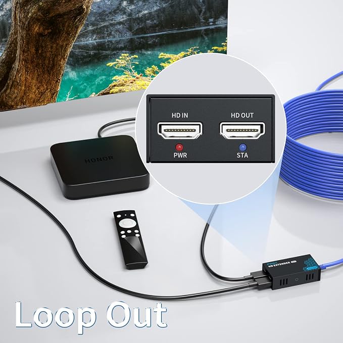 PWAY HDMI Extender 500ft No Delay Over Cat5e/6 HDMI Balun IP Kit Over Ethernet Long Distance Video, 1 to Many Over Gigabit Switch