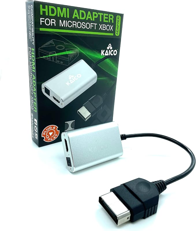 Kaico Original Xbox HDMI Adapter, Xbox2HDMI with Toslink Optical Audio | Supports 480i, 480p, 720p and 1080i, no extra power needed, component-quality video, and Dolby Digital 5.1 audio