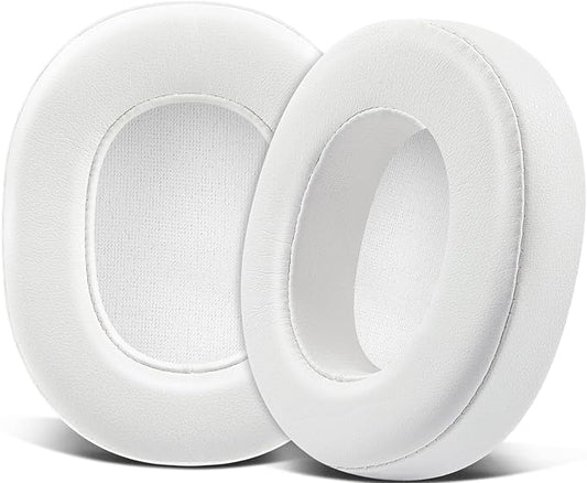 SOULWIT Replacement Earpads for Skullcandy Hesh 3/ANC/Evo & Crusher Wireless/ANC/Evo & Venue ANC Over-Ear Headphones, Ear Pads Cushions with Protein Leather, Noise Isolation Foam - White