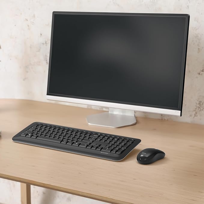 Incase Desktop 850 Keyboard & Mouse Combo – Designed by Microsoft –Wireless Connection, Precision Tracking, Wireless AES 128-Bit Encryption, Windows Shortcut Keys, Ambidextrous Design – Black