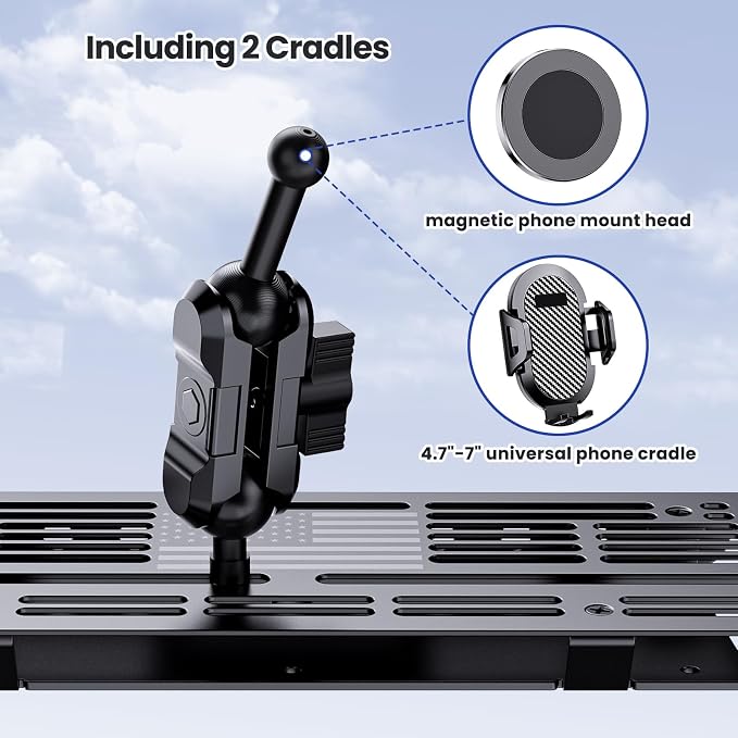 Metal Phone Mount for 2023+ Ford F 250 350 450 2023+ Super Duty Shakeproof Dash Mount Holder Cool Ford Accessory