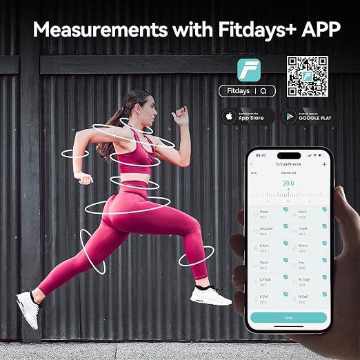 Fitdays Smart Body Tape Measure,Fitdays Smart Scale for Body Weight