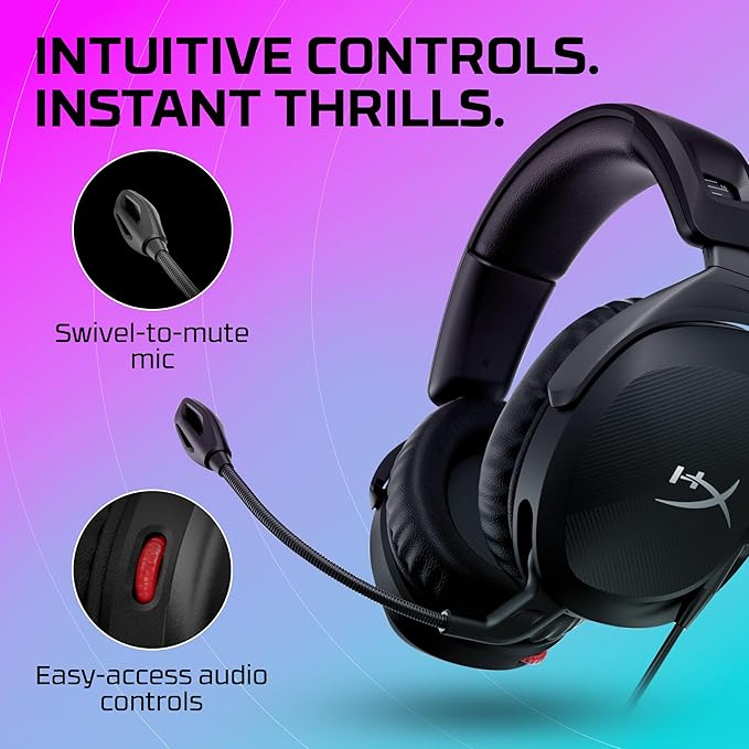 HyperX Cloud Stinger 2 – Gaming Headset, DTS Headphone:X Spatial Audio, Lightweight Over-Ear Headset with mic, Swivel-to-Mute Function, 50mm Drivers, PC Compatible, Black (Pack of 10)