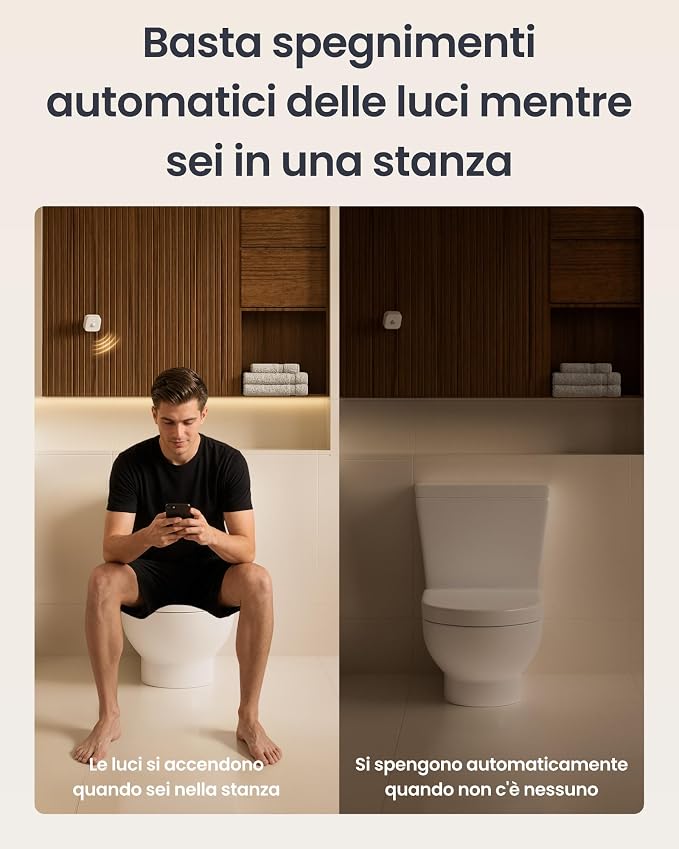 SwitchBot Smart mmWave Radar Motion Sensor, Bluetooth Presence Sensor with Dynamic Detection & Zone Positioning, Compatible with Alexa, HomeKit & Apple Home (Presence Sensor&Hub Mini Matter)