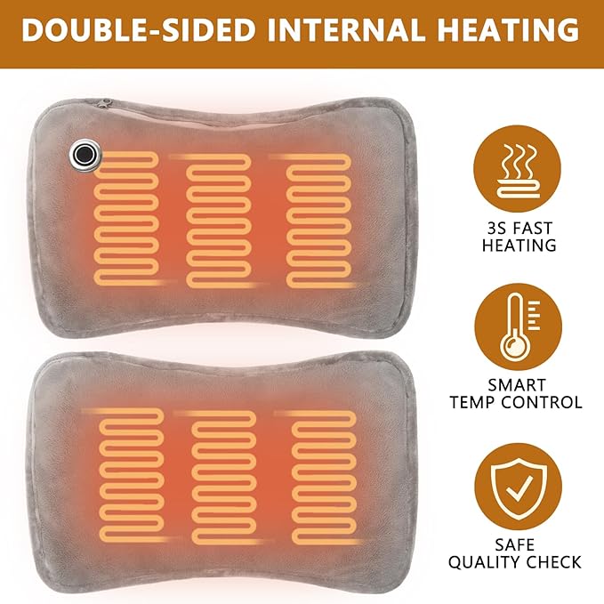Hand Warmers Rechargeable, 10000mAh Electric Heated Gloves Portable Graphene Handwarmers Pouch with 3 Levels & Double-Sided Heating for Hunting Camping Golf Xmas Gifts for Women Men