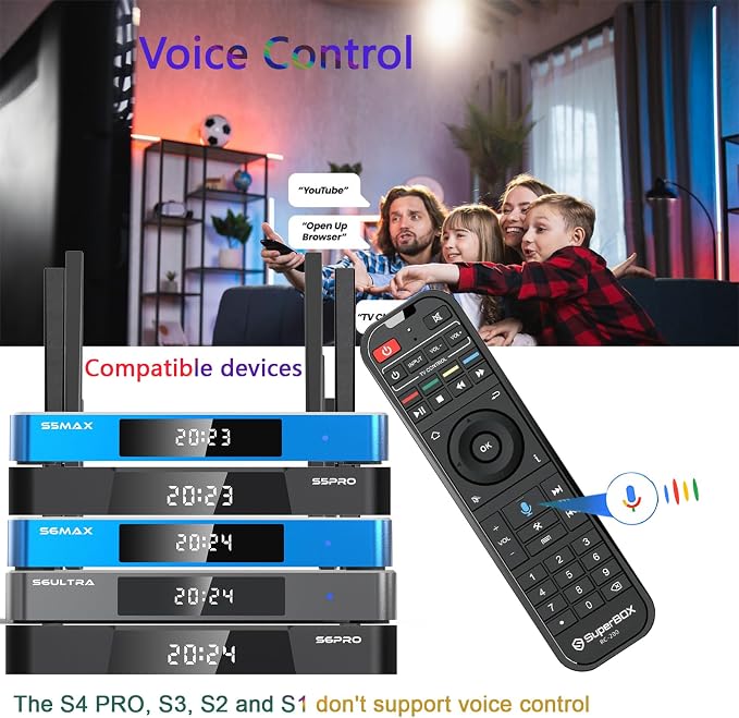 Original Super Box RC - 200 Smart Voice Remote Control Perfect Replacement for Super Box S5 Max/PRO, S6 Max/Ultra/Pro & Elite Remote Controls