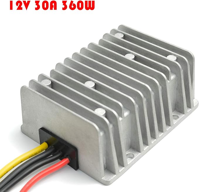 DC Converter Regulator 36V 48V Step Down to 12V 30A 360W, Waterproof Big-Size Voltage Reducer, High-Power Power Supply Module Buck Transformer, for Golf Cart, forklifts, Car