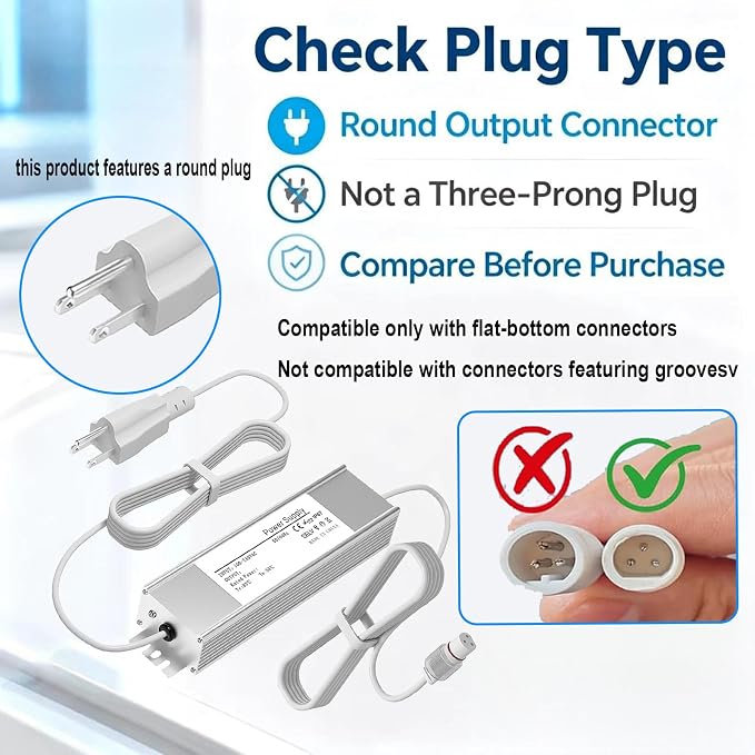 36V Power Adapter for Govee Permanent Outdoor Lights H705A/H705B/H705C Power Cables.