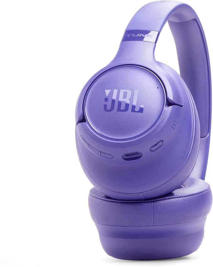 JBL Tune 730BT - Wireless Over-Ear Bluetooth® 6.0 Headphones with Powerful JBL Pure Bass Sound, 2 beamforming mics for Perfect Calls, Up to 76 Hours of Battery Life, & Multi-Point Connection (Purple)