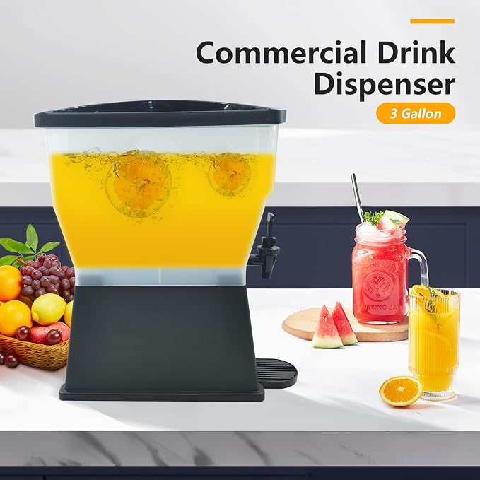 Cliva 3 Gallon Drink Dispensers,Beverage Dispenser For Home And Kitchen,Drink Dispensers For Parties,Juice Dispensers