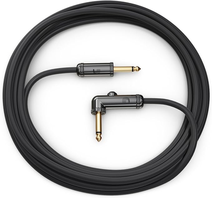 D’Addario Accessories Custom Series Circuit Breaker Guitar Cable - Momentary Kill Switch Instrument Cable with ¼ Inch Ends - On/Off Switch for Silent Instrument Changes - Right Angle, 20 feet