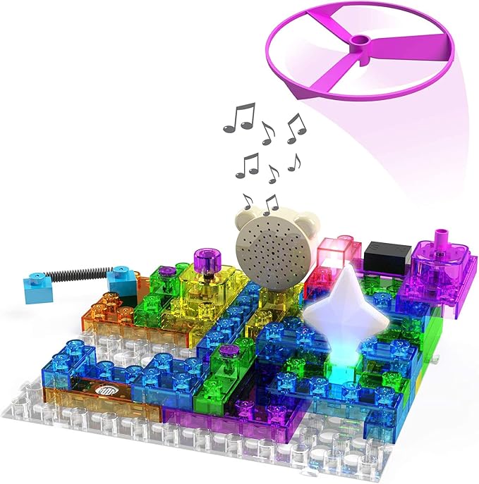 E-BLOX Building Blocks Circuit Kit 120 Projects, Build Your Own Sound Machine & Radio, Build Real Working FM Radio & Listen to Favorite Station, 8+