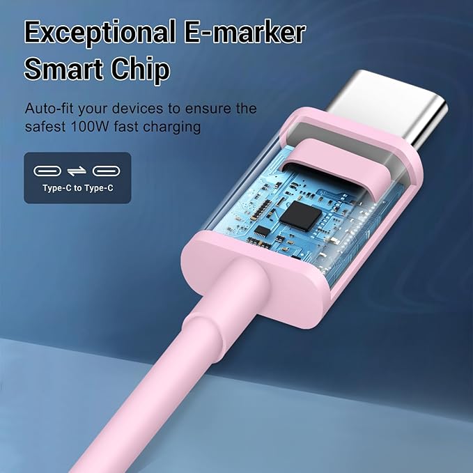 iPhone 17 16 15 Charger Fast Charging 10FT Long USB C Charger Cable with 20W Dual Port Block - Type C Charging Cable Compatible with iPhone 17/17 Pro/17 Pro Max/17 Air, 16/16e, 15, 3 Pack (Pink)