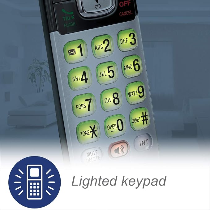 VTech CS6719 DECT 6.0 Cordless Phone with Caller ID/Call Waiting, 1 Cordless Handset, Silver/Black