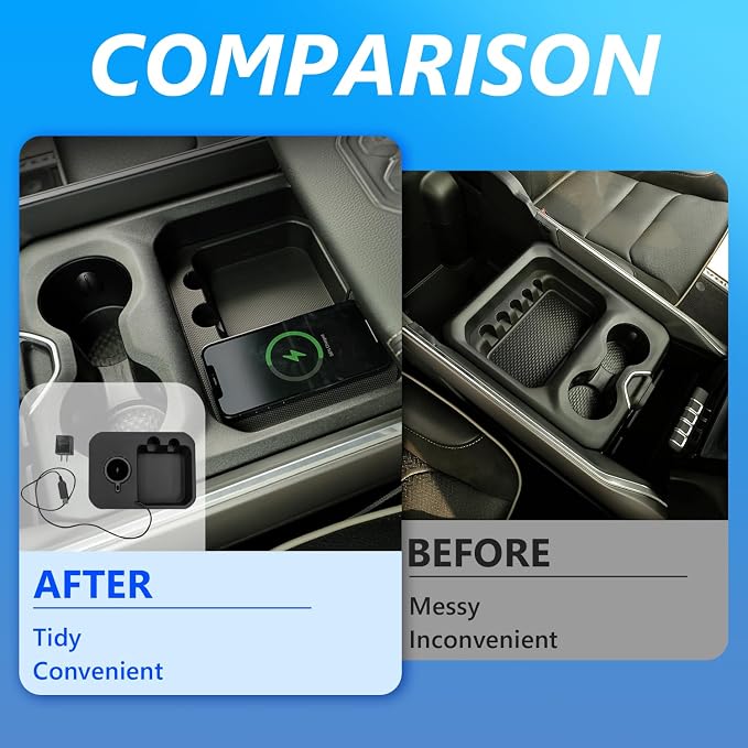 Xipoo Wireless Charger Compatible with 2019-2024 Dodge Ram Magnetic Fast Charging Wireless Charging Tray Pad Replacement for 2019-2024 Dodge Ram Accessories (Magnetic Style)