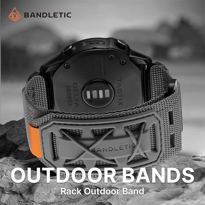 Bandletic Compatible with Garmin Tactix 8 51mm Watch Band - 26mm Quick Fit Nylon Strap Replacement for Fenix 8 51mm 7X 6X Pro/5X Plus/3 HR/Instinct 2X Solar 3 50mm/Enduro/Epix Pro2/Quatix 8 51mm 7x 6x