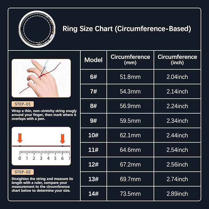 Smart Rings for Women Men, Fitness Ring with Heart Rate, Blood Oxygen, HRV, Stress, Sleep Tracker, Step Tracker, No Subscription Fee, lP68 Waterproof Smart Ring for iPhone & Android (Silver,12#)