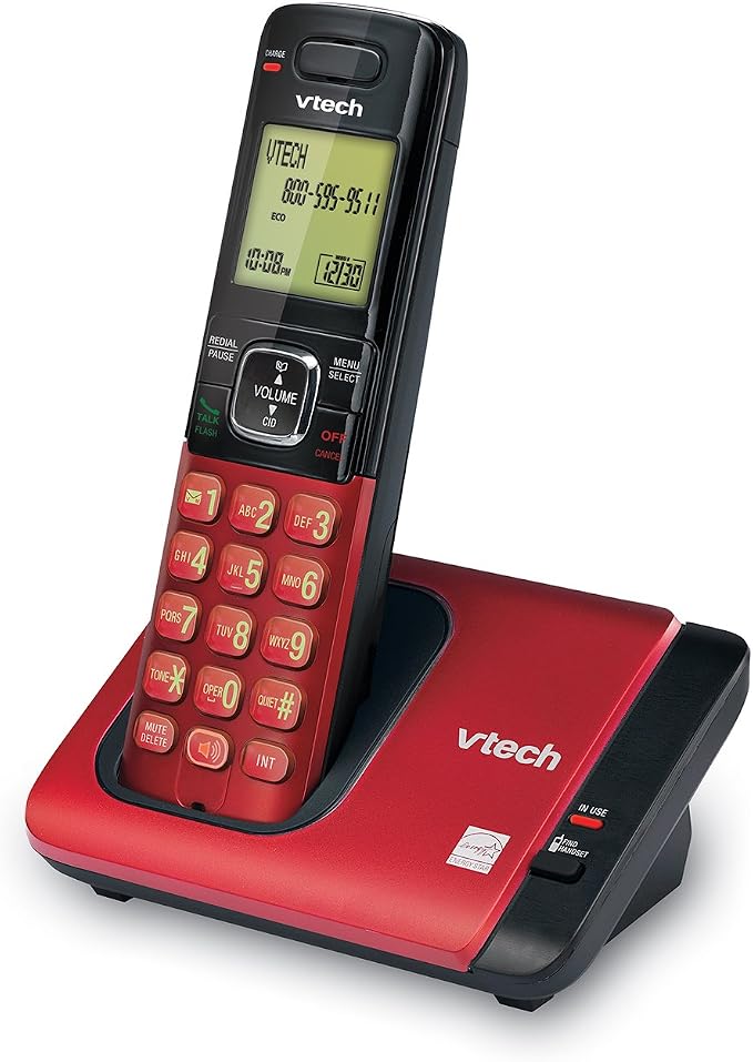 VTech CS6719-16 DECT 6.0 Phone with Caller ID/Call Waiting, 1 Cordless Handset, Red