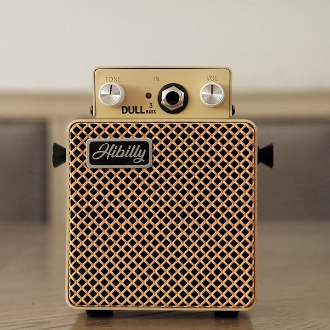 Dull3 Full-Metal Mini Bass Amplifier, Rechargeable 3W Pocket Micro Amp with Clean/Overdrive/Distortion Modes, 3" Speaker, 1200mAh Battery