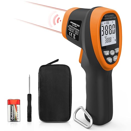 High Temperature Infrared Thermometer, AIOMEST Digital IR Pyrometer 30:1 Measure Temp -58~2732℉, Dual Laser Industrial Termómetro Handheld AI-1500 for HVAC Kilning Casting Pottery Forge