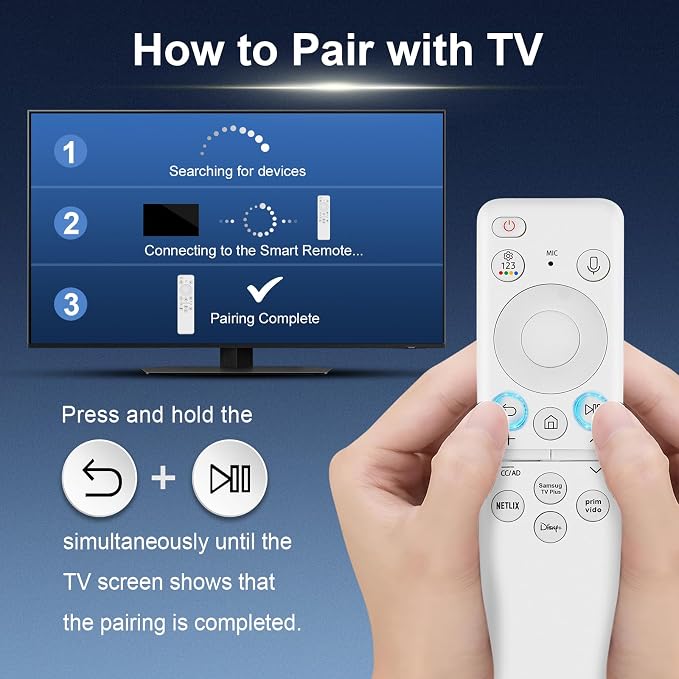 BN59-01432A TM2360E Solar Voice Remote for Samsung Frame TV Remote Replacement with Voice Search, Apps and Solar Charging for Samsung Neo QLED Smart 4K Ultra HD TV, 4 Shortcut Buttons