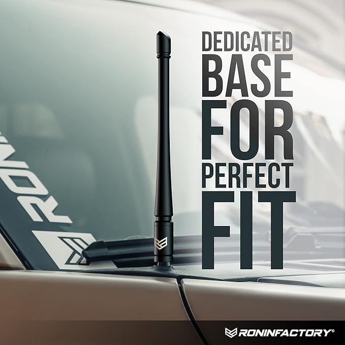RONIN FACTORY Truck Antenna for Chevy Silverado & GMC Sierra Accessories - Anti Theft - Carwash Safe - Short Replacement Antenna (8 Inch SmartLock)