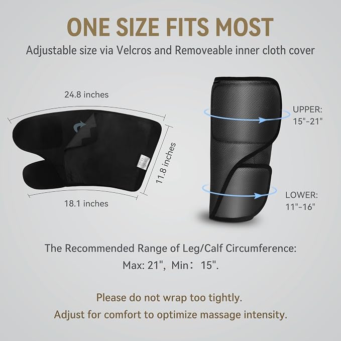 FIT KING Air Compression Leg Massager with Heat - Great Gift for Wife Mom Dad