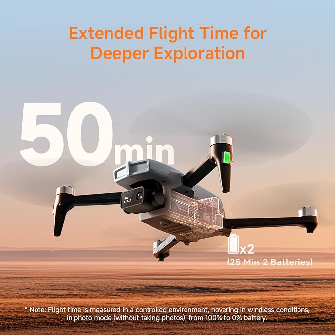 Ameta Drones with Camera for Adults 4k UHD, S20 GPS Drone for Kids and Beginners with Auto Return/50 Minutes/Brushless Motor/Altitude Hold/Beginner Mode, Cool Toys Gifts for Men Boys(Under 249g)